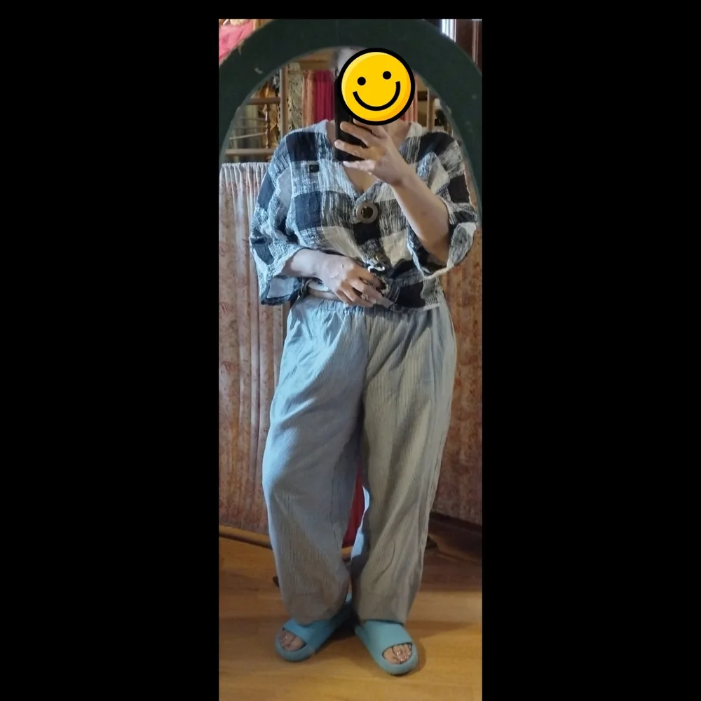 Lagenlook pinstriped pants (2XL) - Picture 2 of 8